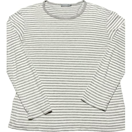 MADE IN ENGLAND製 SUNSPEL クルーネックボーダー長袖Tシャツ グレー Lサイズ