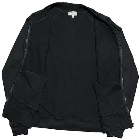 MADE IN GREECE製 A.P.C. HARAJUKU UNDERGROUND ワッペン付きスウェットジップジャケット ブラック 0サイズ