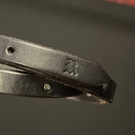 専用ポーチ付き RUGBY RALPH LAUREN スタッズ付き2連～3連レザーブレスレット ブラック Fサイズ