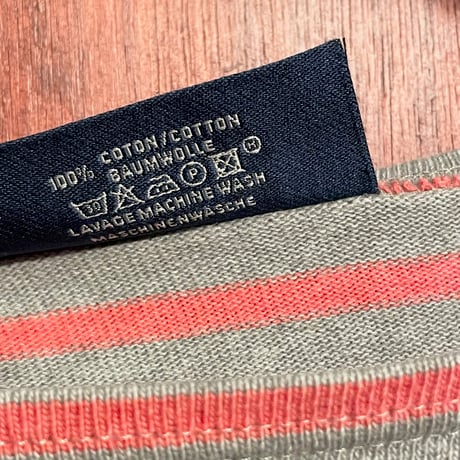 ▲訳あり商品▲ MADE IN FRANCE製 SAINT JAMES ボーダー柄バスクシャツ グレー×ピンク SMサイズ