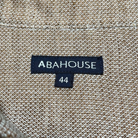 ABAHOUSE 長袖リネンコットンシャツ ブラウン 44サイズ