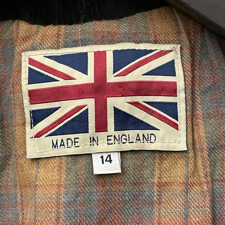 MADE IN ENGLAND製 フルジップハンティングオイルドジャケット ブラウン 14サイズ