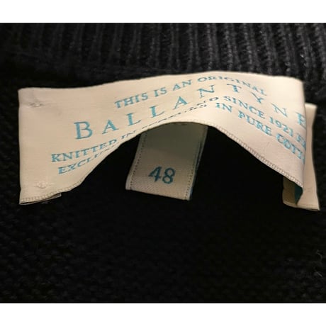 MADE IN ENGLAND製 BALLANTYNE フルジップコットンカーディガン ネイビー 48サイズ