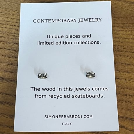 ★新品★ HANDMADE MADE IN ITALY製 SIMONE FRABBONI リサイクルスケートボードピアス グリーン×オレンジ
