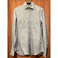 【UNITED ARROWS 取り扱い】 MADE IN ITALY製 Salvatore Piccolo 長袖コットンリネンシャンブレーシャツ ライトインディゴ Sサイズ