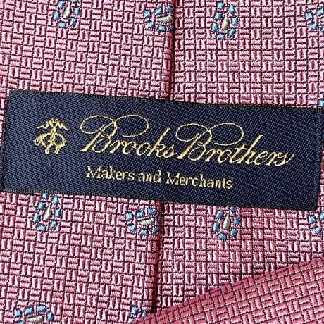 MADE IN USA製 BROOKS BROTHERS ペイズリー小紋柄シルクネクタイ ピンク