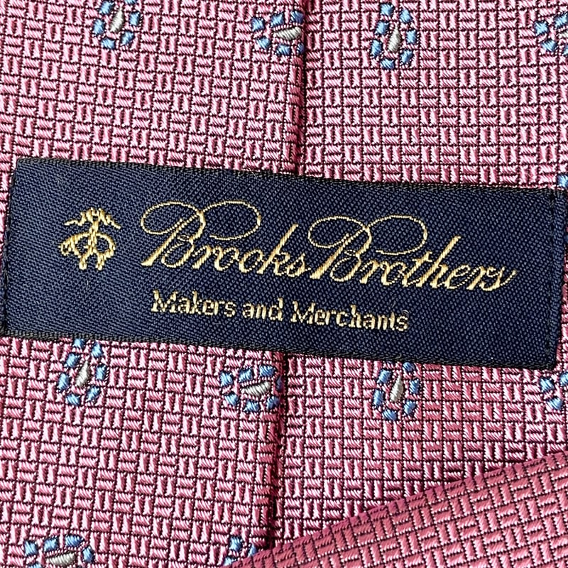 MADE IN USA製 BROOKS BROTHERS ペイズリー小紋柄シルクネクタイ ピン