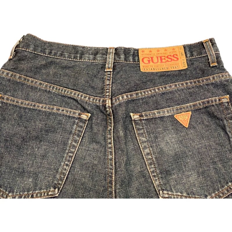 希少 MADE IN USA製 GUESS JEANS デニムハーフパンツ インディゴ