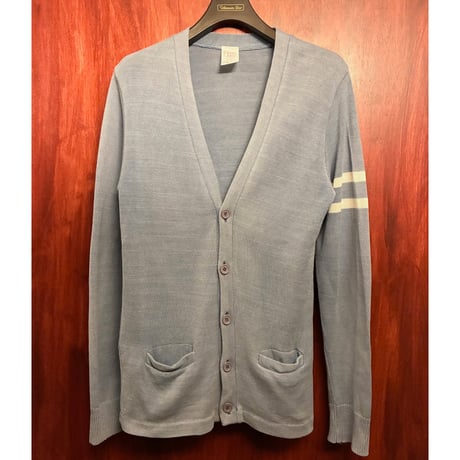 MADE IN CANADA製 EASY KNIT コットンカーディガン サックスブルー Mサイズ