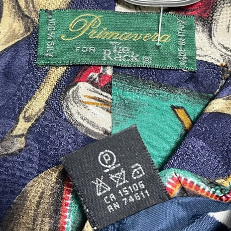☆タグ付き新古品☆ MADE IN ITALY製 Primavera FOR Tie Rack 競走馬柄シルクネクタイ ネイビー