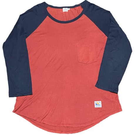 ▲訳あり商品▲ MADE IN ENGLAND製 SUNSPEL 七分袖ラグランTシャツ エンジ×ネイビー Sサイズ