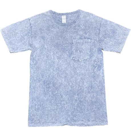 MADE IN USA製 S.O.S. from Texas オーガニックコットンウォッシュ加工ポケット付きクルーネックTシャツ サックス Sサイズ