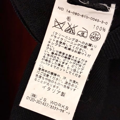 【JOURNAL STANDARD 取り扱い】 MADE IN ITALY製 roberto collina クルーネックウールセーター ブラック 48サイズ
