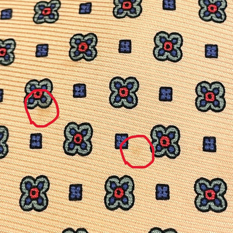 ▲訳あり商品▲ 90s 菱屋製 Ralph Lauren 小紋柄シルクネクタイ ライトオレンジ
