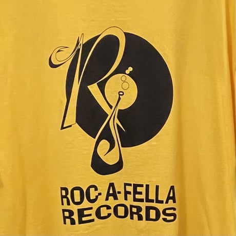 ROC-A-FELLA RECORDS GILDANボディ ロゴプリントTシャツ イエロー XLサイズ