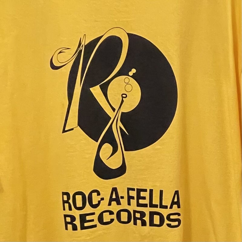 ROC-A-FELLA RECORDS GILDANボディ ロゴプリントTシャツ イエロー X...