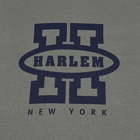 ▲訳あり商品▲ HARLEM UNDERGROUND ロゴプリント半袖Tシャツ セージグリーン Mサイズ