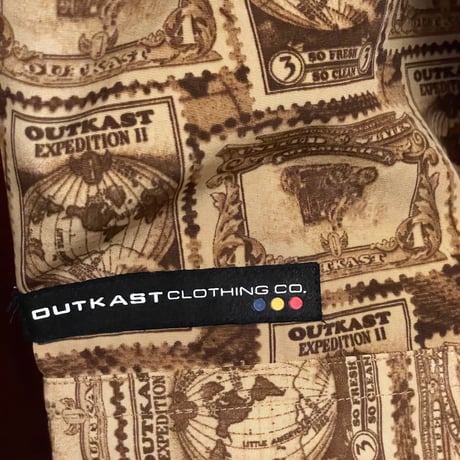 レア THE OUTKAST CLOTHING COMPANY 長袖総柄シャツ ブラウン XXLサイズ