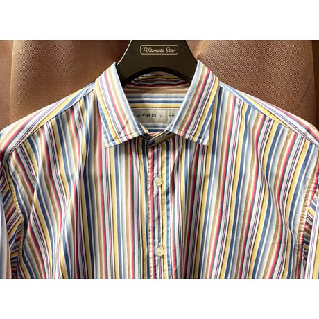 MADE IN ITALY製 ETRO 長袖ストライプシャツ マルチカラー Lサイズ