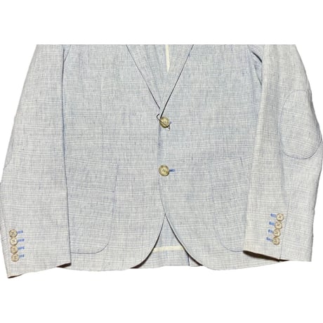 【ベイクルーズ取り扱い】MADE IN ITALY製 Mr. Rick Tailor コットンリネンテーラードジャケット サックス 46サイズ