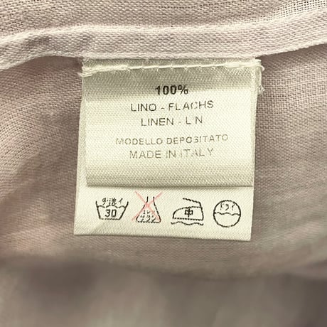 MADE IN ITALY製 BARNEYS NEWYORK 半袖リネンシャツ パープル Mサイズ