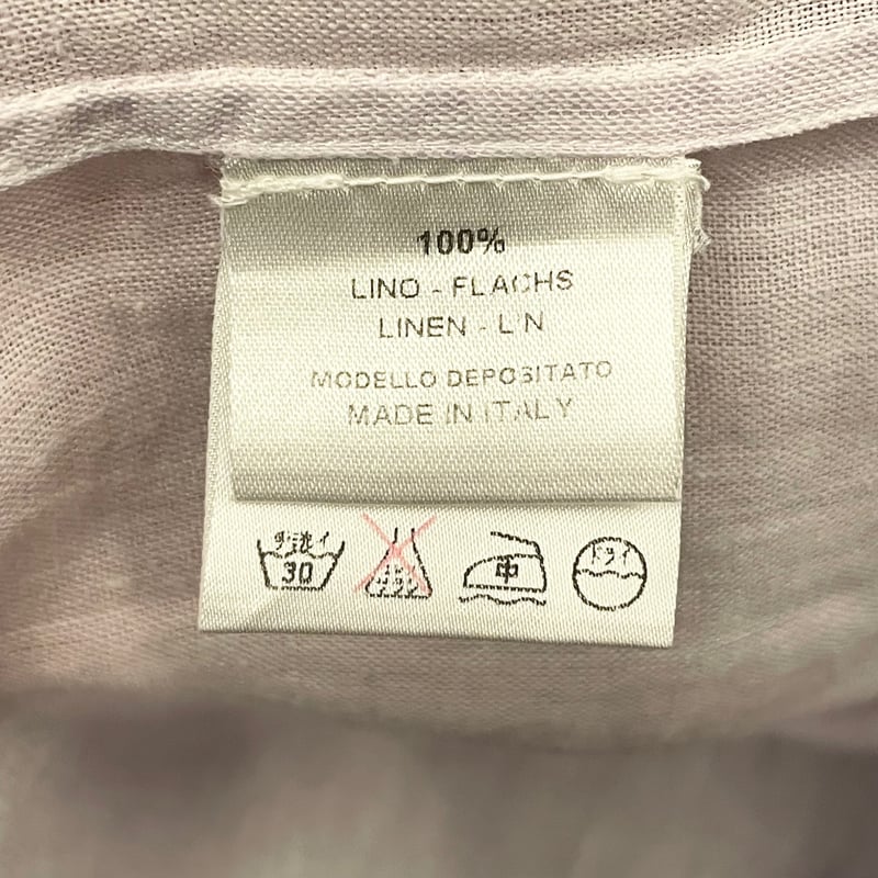 MADE IN ITALY製 BARNEYS NEWYORK 半袖リネンシャツ パープル Mサ