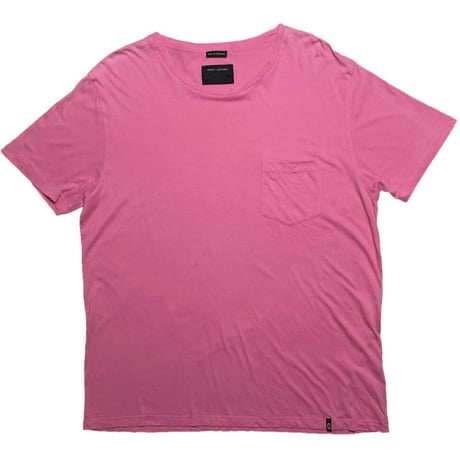 MADE IN PORTUGAL製 MARC JACOBS 胸ポケット付き半袖クルーネックTシャツ ピンク XLサイズ