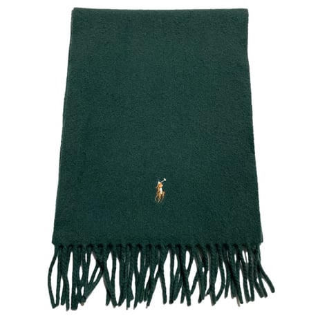 MADE IN ITALY製 Polo Ralph Lauren ウールマフラー ダークグリーン