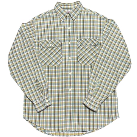 MADE IN PORTUGAL製 Levi's ORIGINAL 長袖チェックシャツ グリーン×イエロー Mサイズ