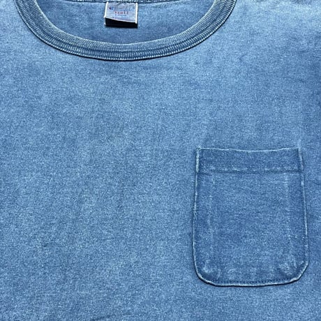 MADE IN USA製 Champion T1011 ヘビーウェイトポケット付き半袖Tシャツ インディゴ Lサイズ