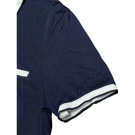 【BEAMS取り扱い】MADE IN ITALY製 Cruciani クレリック半袖鹿の子ポロシャツ ネイビー 44サイズ