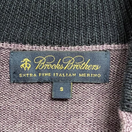 Brooks Brothers イタリアンメリノウール ヘンリーネックセーター パープル Sサイズ