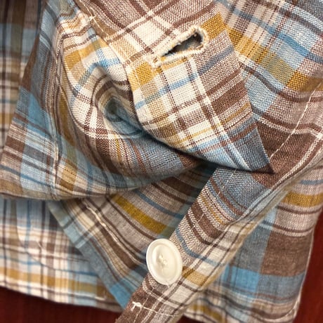 【UNITED ARROWS 取り扱い】 MADE IN ITALY製 GUY ROVER PER UNITED ARROWS チェック柄 リネン100％ テーラードジャケット マルチカラー Sサイズ