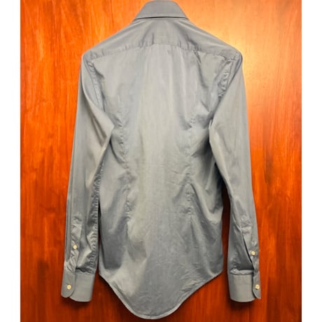 ▲訳あり商品▲ MADE IN ITALY製 STEFANO CONTI 長袖ドレスシャツ ネイビー 38-15サイズ