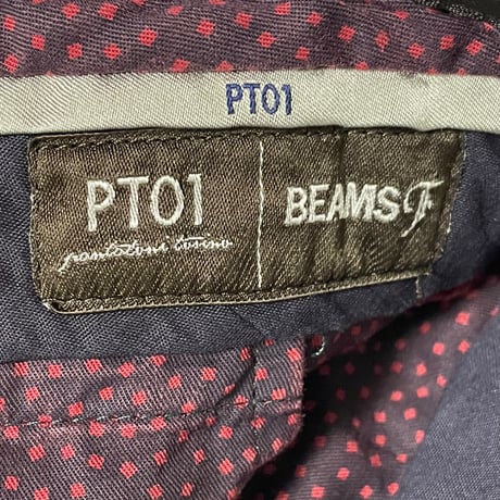 MADE IN ROMANIA製 PT01 PER BEAMS F SUPER SLIM FIT コットンカラースラックス ワイン 44サイズ
