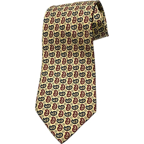 ▲訳あり商品▲ MADE IN ITALY製 Andrew's Ties ペイズリー柄シルクネクタイ イエロー
