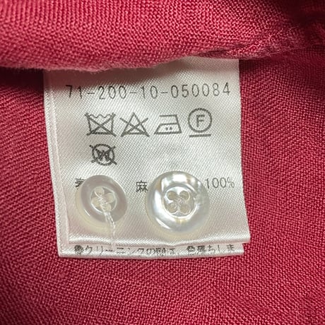 ☆タグ付き新古品☆ MADE IN JAPAN製 ESTNATION 長袖リネンシャツ ワイン Lサイズ