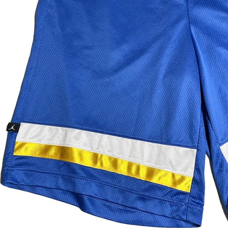 NIKE AIR JORDAN メッシュハーフパンツ ブルー×イエロー Lサイズ