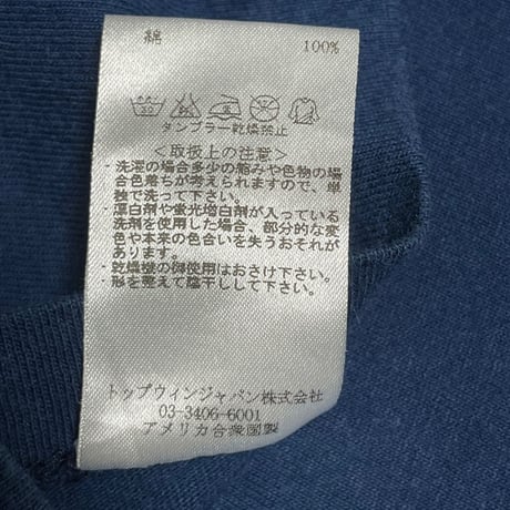 MADE IN USA製 Velva Sheen ポケット付きクルーネック半袖Tシャツ ネイビー Lサイズ