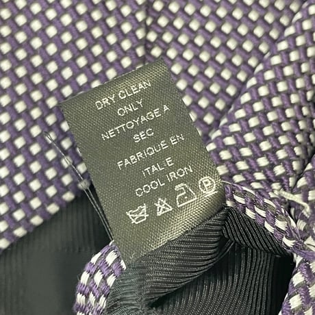 MADE IN ITALY製 HUGO BOSS BOSS SELECTION ドット柄シルクコットンネクタイ パープル