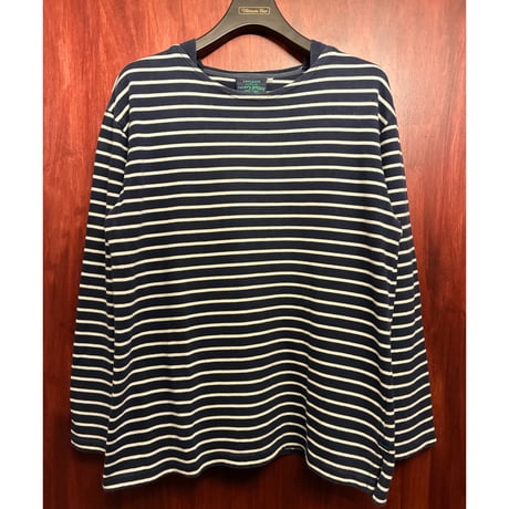【ネペンテス取り扱い】 MADE IN NETHERLANDS製 ERMANO authentic HEAVY JERSEY ボーダー柄 長袖カットソー ネイビー×ホワイト Mサイズ