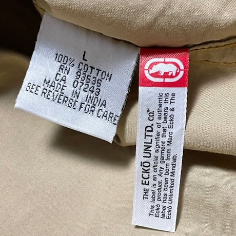 ECKŌ complex バックプリント半袖ワークシャツ ベージュ Lサイズ