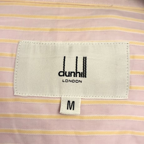 MADE IN PORTUGAL製 dunhill ストライプ柄 長袖シャツ パープル×イエロー Mサイズ