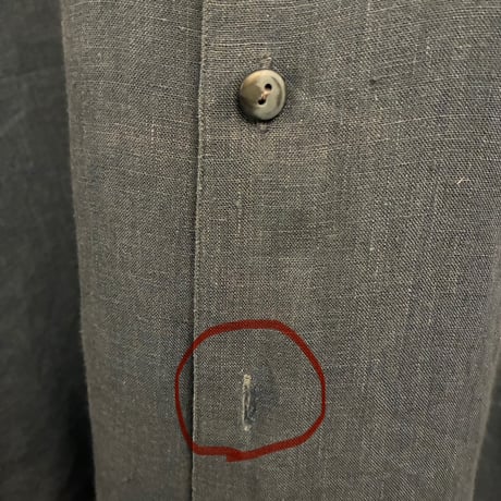 MADE IN ITALY製 BARNEYS NEWYORK オーバーサイズ 長袖リネンシャツ ネイビー Sサイズ