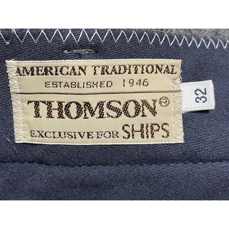 MADE IN JAPAN製 THOMSON EXCLUSIVE FOR SHIPS ウールナイロンスラックス チャコールグレー W32サイズ