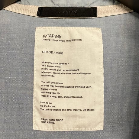 MADE IN JAPAN製 WTAPS 長袖ダンガリーシャツ ライトインディゴ Mサイズ