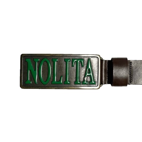 MADE IN ITALY製 NOLITA バックル付き レザーベルト ダークブラウン 40サイズ