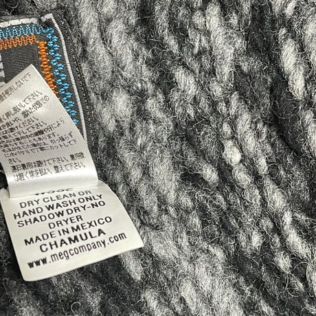 ☆タグ付き新古品☆ MADE IN MEXICO CHAMULA HANDKNITS ウールニット帽 ブラック×グレー メキシコ製