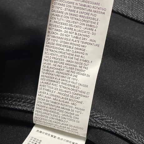 MADE IN ITALY製 ARMANI COLLEZIONI リボンデザインヘリンボーン柄ニットジャケット チャコールグレー 42サイズ