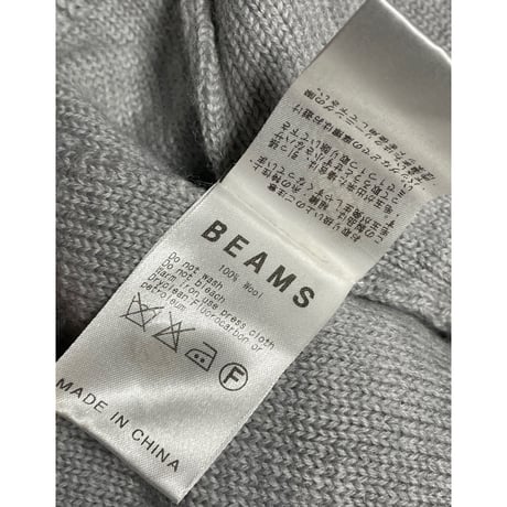 BEAMS ショールカラーウールカーディガン ライトグレー Mサイズ